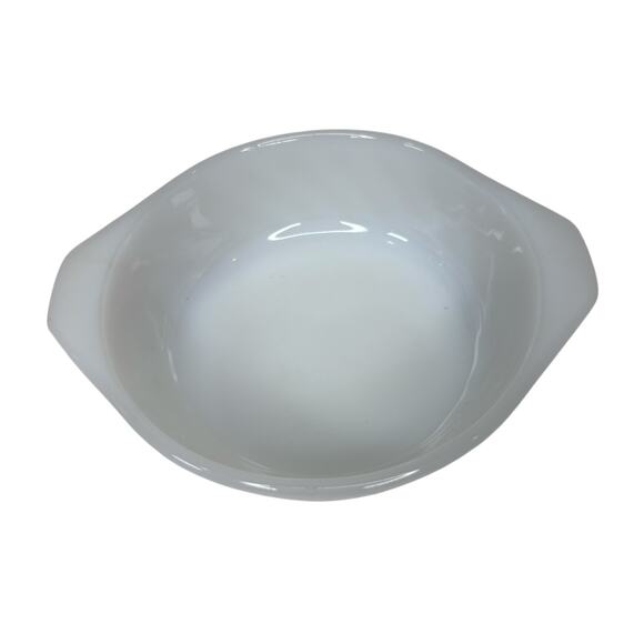 Vintage Fire-King Anchor Hocking White Swirl Mixing Bowl 5” Milk Glass Ovenware - Picture 2 of 8